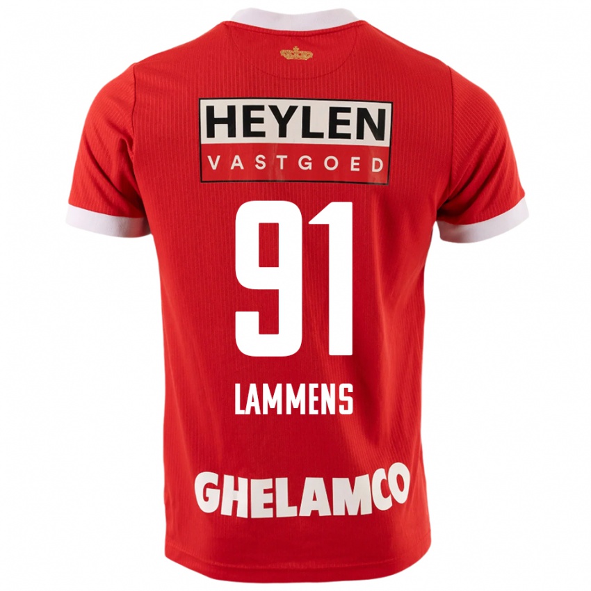 גברים סנה למנס #91 אדום לבן ג'רזי ביתית 2025/26 חולצה קצרה