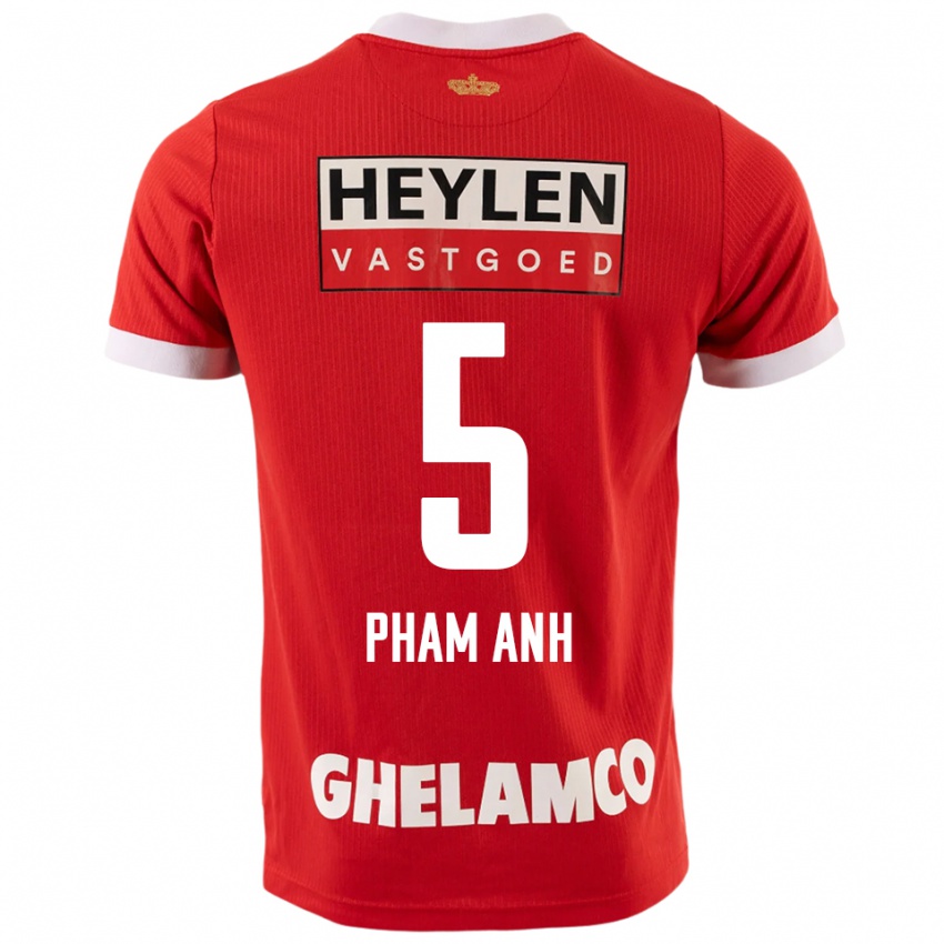 גברים Khoi Pham Anh #5 אדום לבן ג'רזי ביתית 2025/26 חולצה קצרה