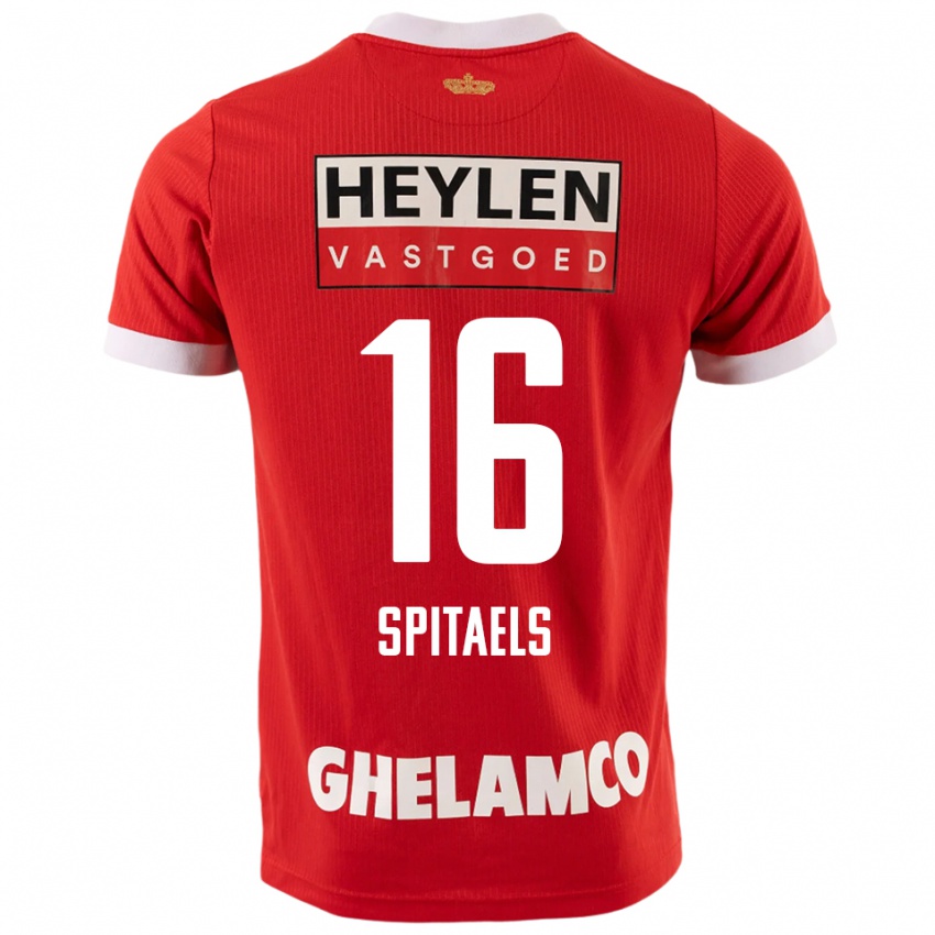 גברים Nathan Spitaels #16 אדום לבן ג'רזי ביתית 2025/26 חולצה קצרה
