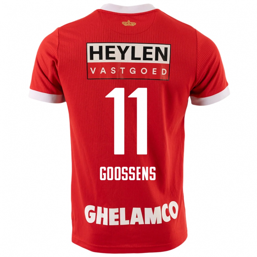 גברים Mattias Goossens #11 אדום לבן ג'רזי ביתית 2025/26 חולצה קצרה
