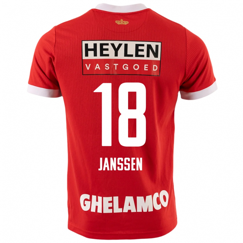 גברים וינסנט יאנסן #18 אדום לבן ג'רזי ביתית 2025/26 חולצה קצרה