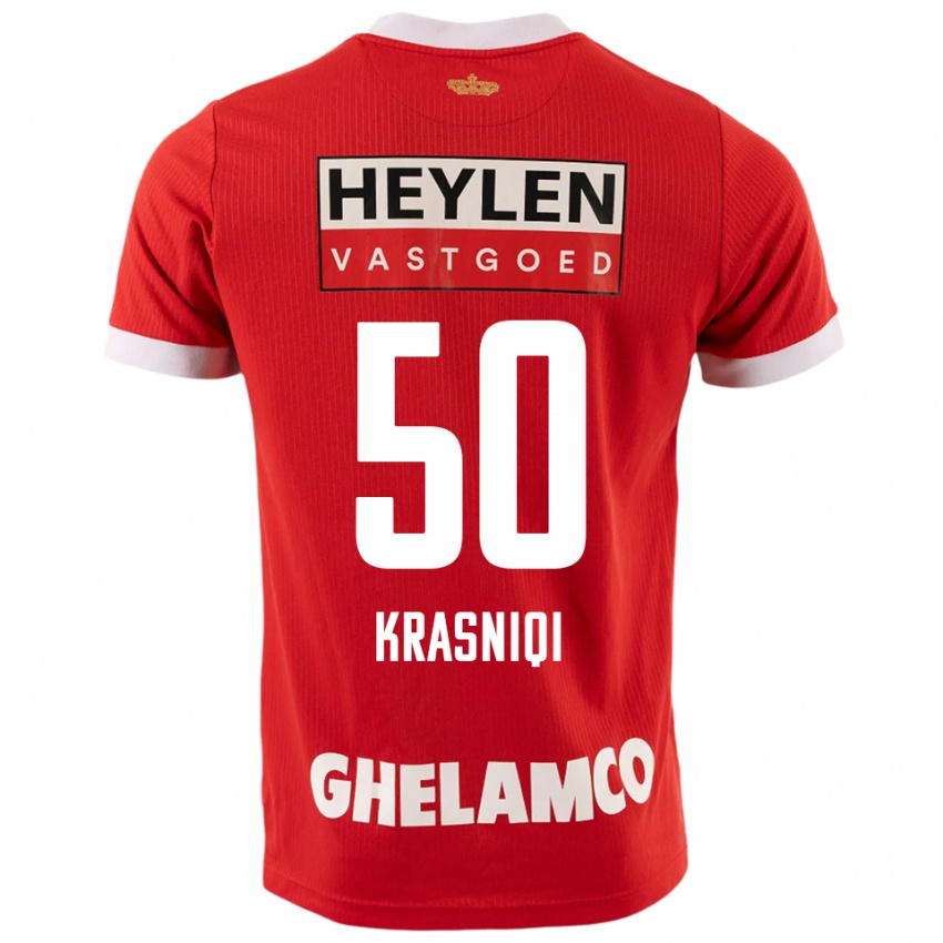 גברים לורית קרסניצ׳י #50 אדום לבן ג'רזי ביתית 2025/26 חולצה קצרה