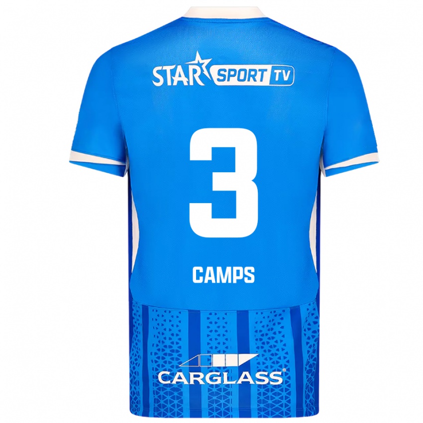 גברים Romy Camps #3 כחול לבן ג'רזי ביתית 2025/26 חולצה קצרה