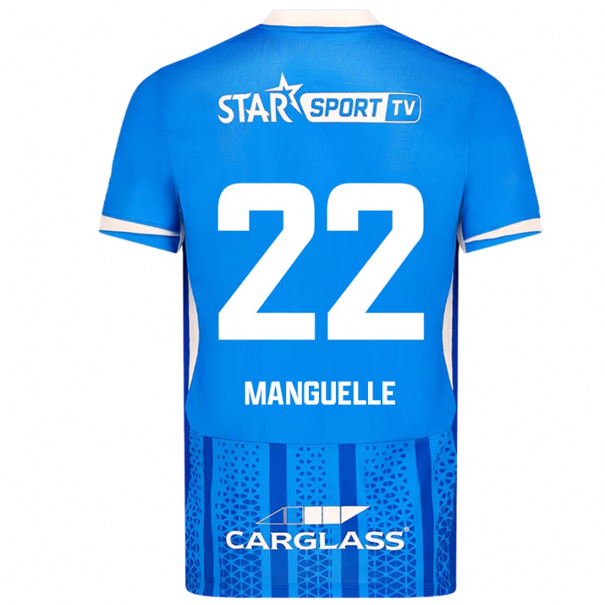 גברים Brad Manguelle #22 כחול לבן ג'רזי ביתית 2025/26 חולצה קצרה