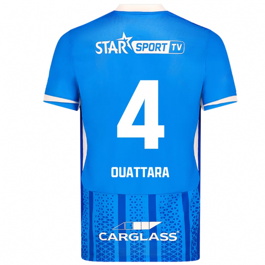 גברים עזיז אואטרה מוחמד #4 כחול לבן ג'רזי ביתית 2025/26 חולצה קצרה