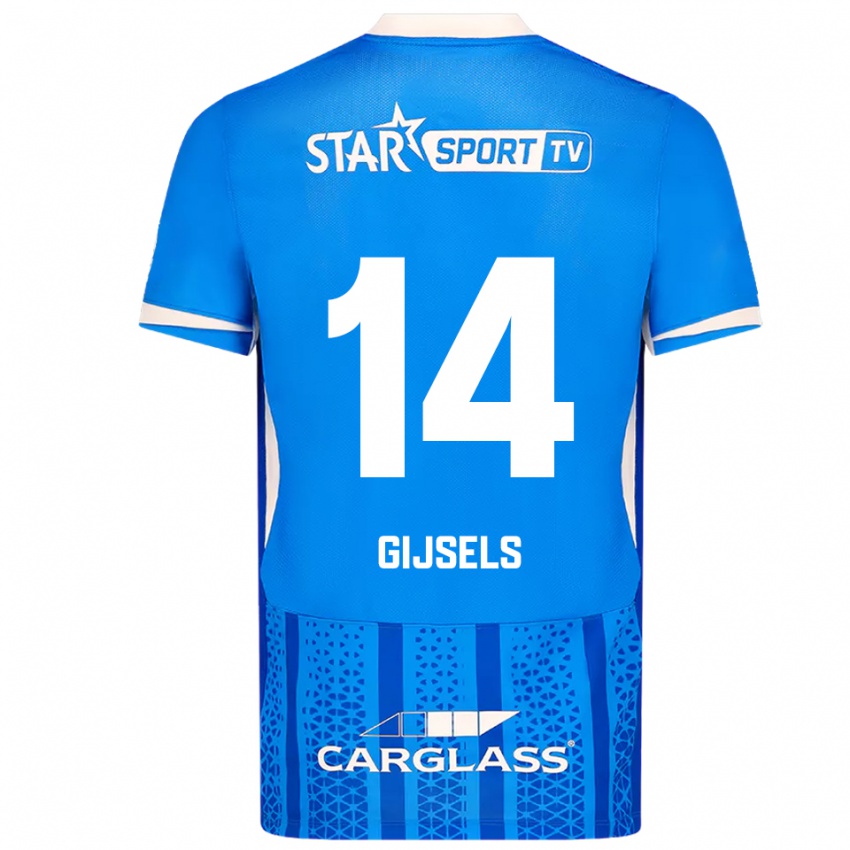 גברים Kellen Gijsels #14 כחול לבן ג'רזי ביתית 2025/26 חולצה קצרה