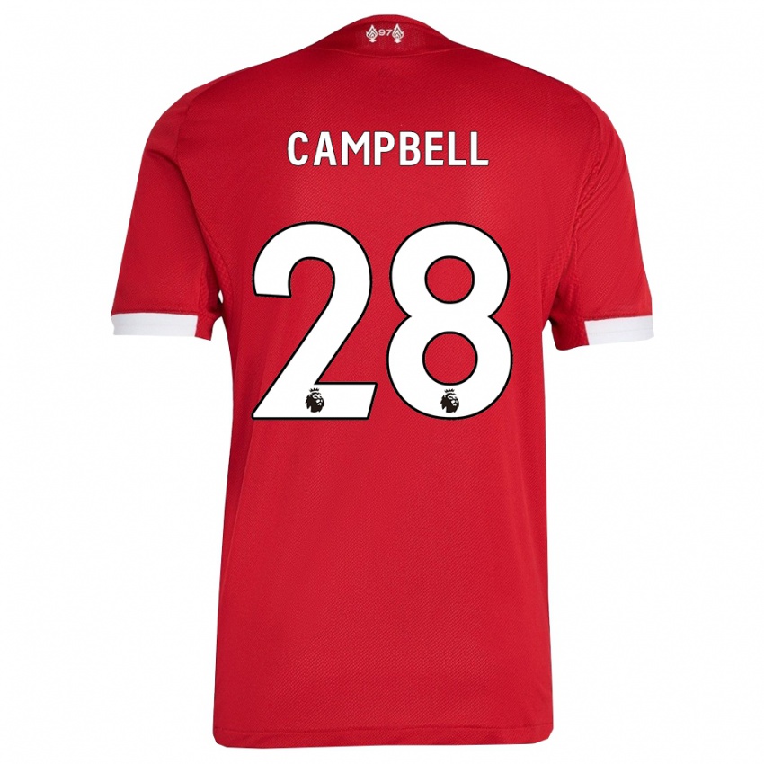 גברים מייגן קמפבל #28 אדום לבן ג'רזי ביתית 2025/26 חולצה קצרה