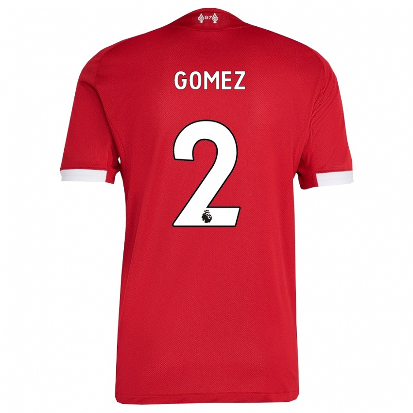 גברים ג'ו גומז #2 אדום לבן ג'רזי ביתית 2025/26 חולצה קצרה