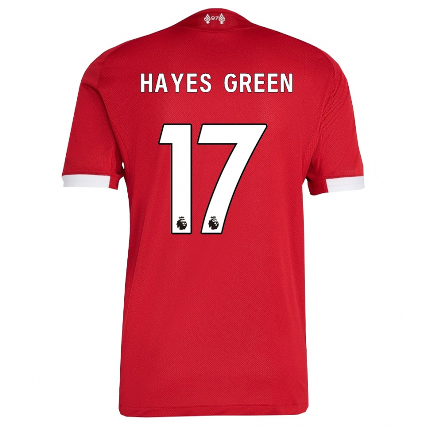 גברים צ'רלי הייז-גרין #17 אדום לבן ג'רזי ביתית 2025/26 חולצה קצרה