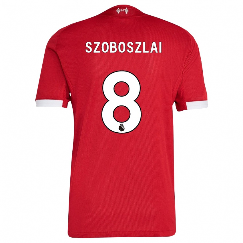 גברים דומיניק סובוסלאי #8 אדום לבן ג'רזי ביתית 2025/26 חולצה קצרה