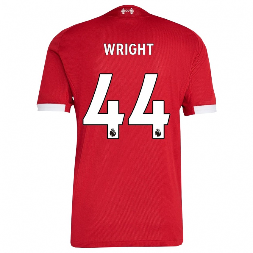 גברים Will Wright #44 אדום לבן ג'רזי ביתית 2025/26 חולצה קצרה