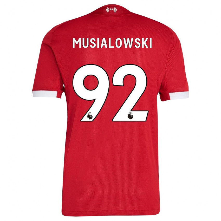 גברים מטאוש מוסיאלובסקי #92 אדום לבן ג'רזי ביתית 2025/26 חולצה קצרה
