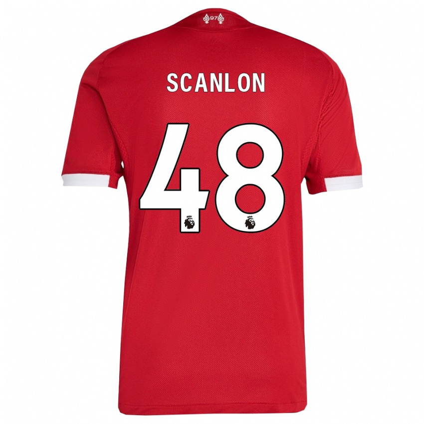 גברים קאלום סקנלון #48 אדום לבן ג'רזי ביתית 2025/26 חולצה קצרה