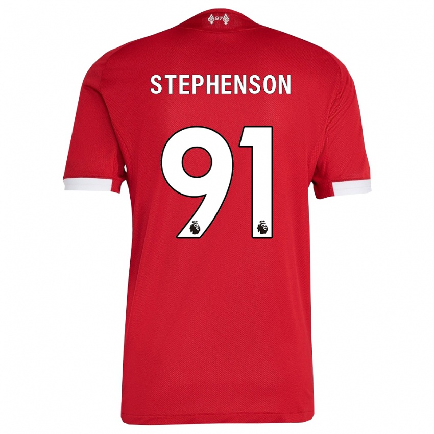 גברים לוקה סטפנסון #91 אדום לבן ג'רזי ביתית 2025/26 חולצה קצרה