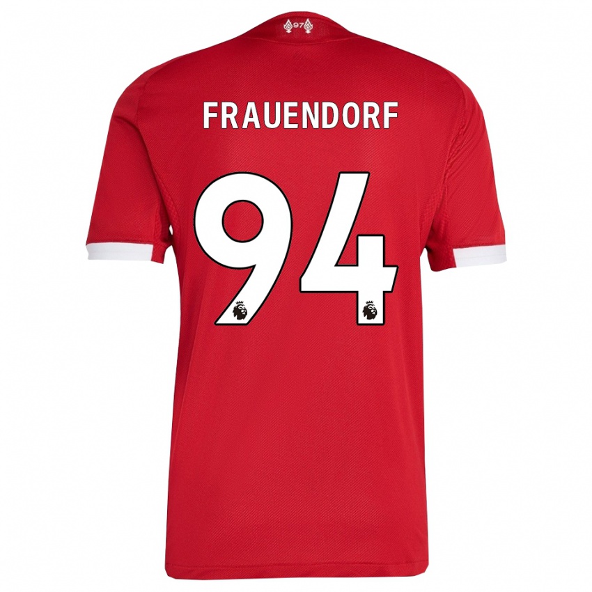 גברים מלקאמו פרוינדורף #94 אדום לבן ג'רזי ביתית 2025/26 חולצה קצרה