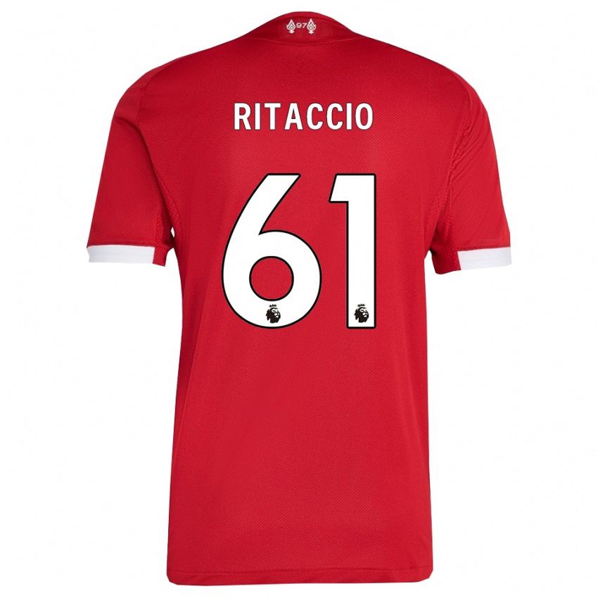 גברים מטאו ריטאצ׳יו #61 אדום לבן ג'רזי ביתית 2025/26 חולצה קצרה