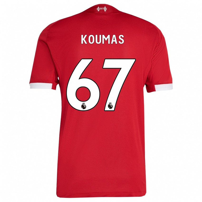 גברים לואיס קומאס #67 אדום לבן ג'רזי ביתית 2025/26 חולצה קצרה