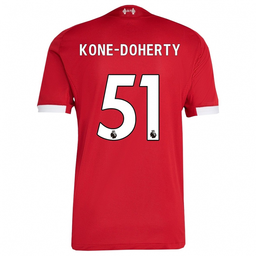 גברים טרנט קון-דוהרטי #51 אדום לבן ג'רזי ביתית 2025/26 חולצה קצרה