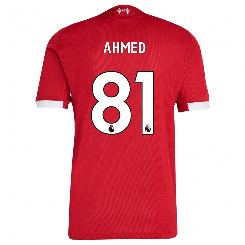 גברים קארים אחמד #81 אדום לבן ג'רזי ביתית 2025/26 חולצה קצרה