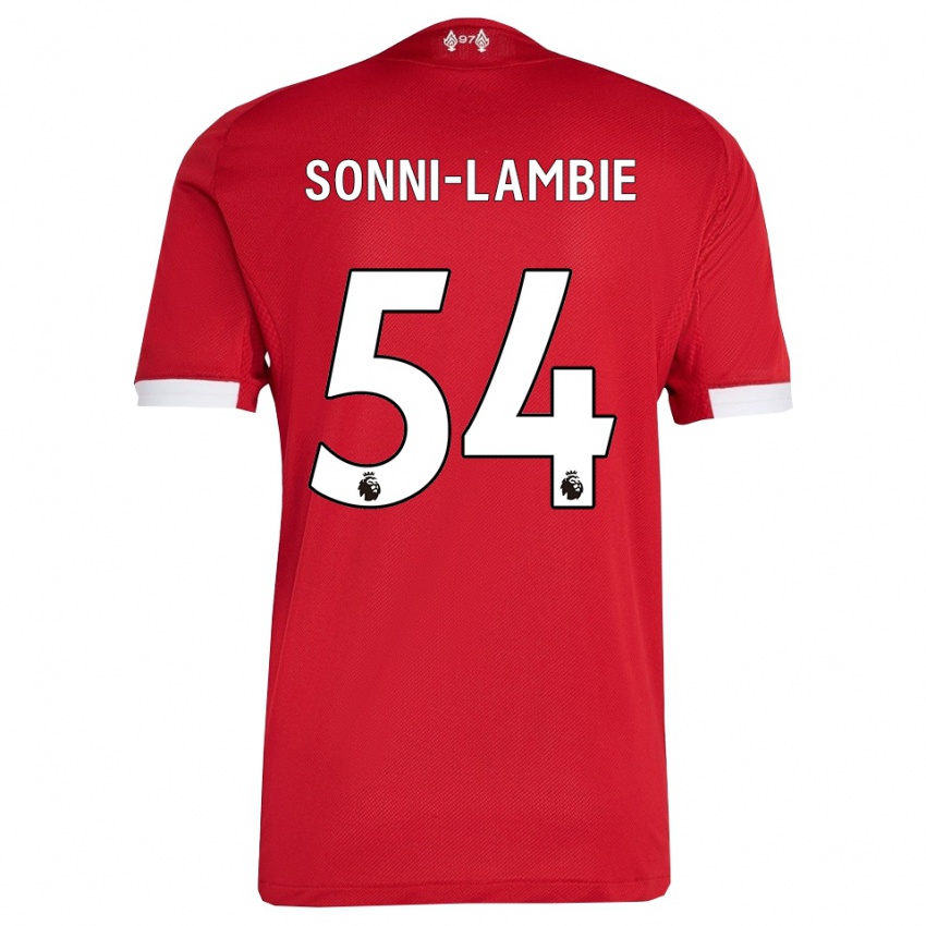 גברים Joshua Sonni-Lambie #54 אדום לבן ג'רזי ביתית 2025/26 חולצה קצרה