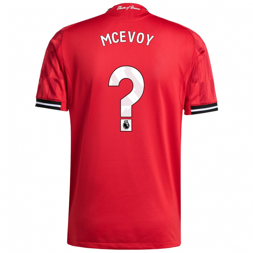 גברים Jay Mcevoy #0 אדום שחור לבן ג'רזי ביתית 2025/26 חולצה קצרה
