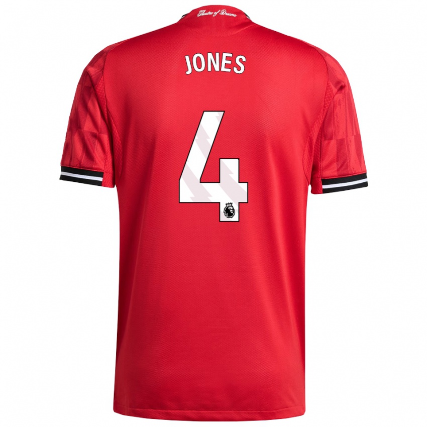 גברים פיל ג'ונס #4 אדום שחור לבן ג'רזי ביתית 2025/26 חולצה קצרה