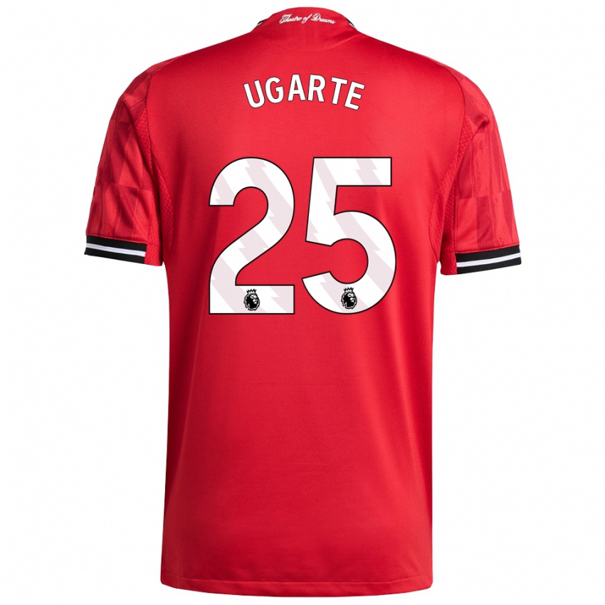 גברים מנואל אוגרטה #25 אדום שחור לבן ג'רזי ביתית 2025/26 חולצה קצרה
