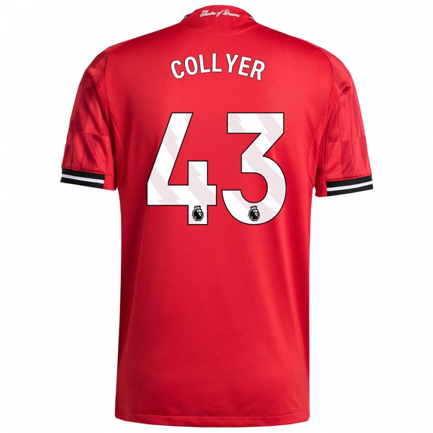 גברים Toby Collyer #43 אדום שחור לבן ג'רזי ביתית 2025/26 חולצה קצרה