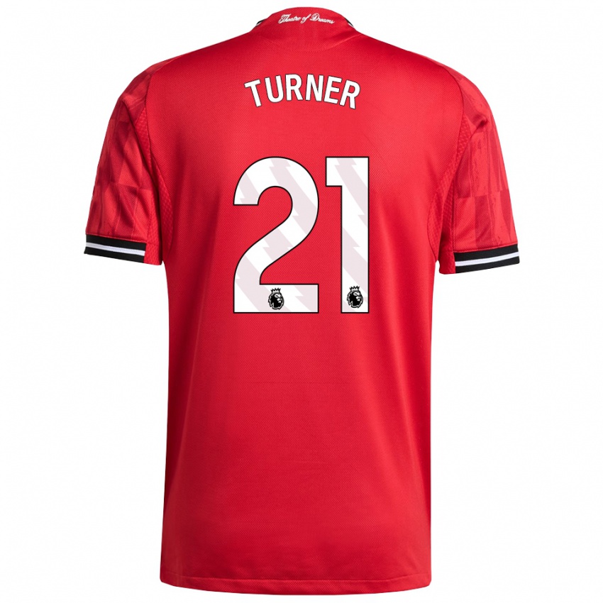 גברים מילי טרנר #21 אדום שחור לבן ג'רזי ביתית 2025/26 חולצה קצרה