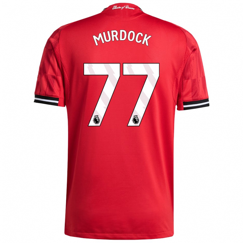 גברים וויל מרדוק #77 אדום שחור לבן ג'רזי ביתית 2025/26 חולצה קצרה