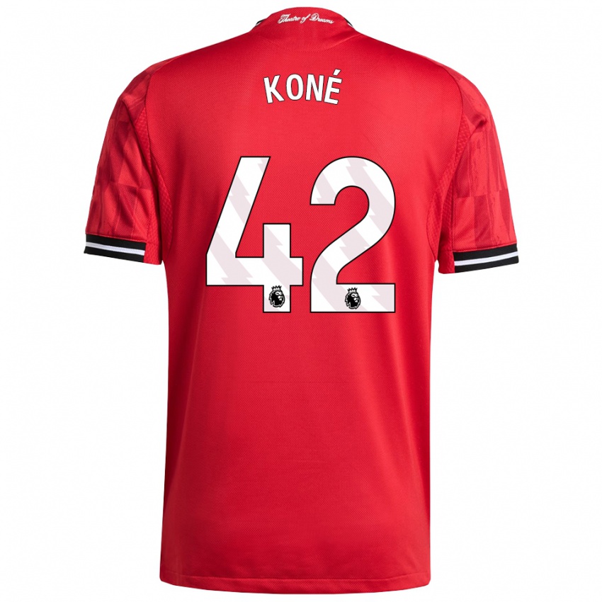 גברים סקו קונה #42 אדום שחור לבן ג'רזי ביתית 2025/26 חולצה קצרה