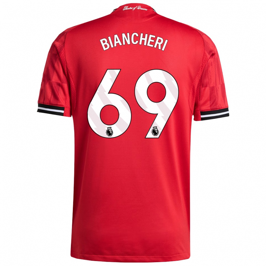 גברים גבריאל ביאנשרי #69 אדום שחור לבן ג'רזי ביתית 2025/26 חולצה קצרה