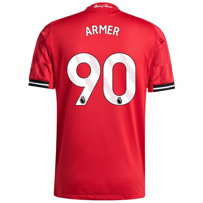 גברים Daniel Armer #90 אדום שחור לבן ג'רזי ביתית 2025/26 חולצה קצרה