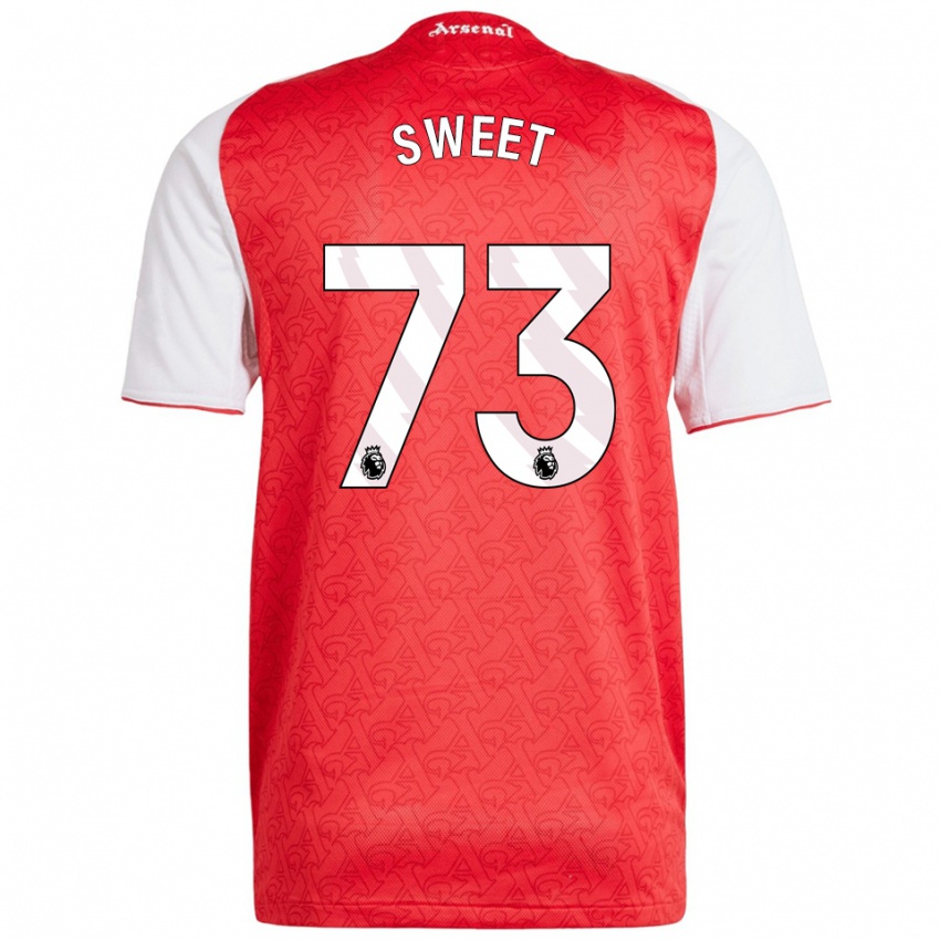 גברים ג'יימס סוויט #73 אדום לבן ג'רזי ביתית 2025/26 חולצה קצרה