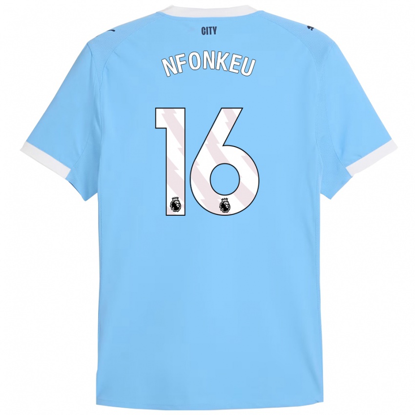 גברים Brooklyn Nfonkeu #16 תכלת לבן ג'רזי ביתית 2025/26 חולצה קצרה גברים Brooklyn Nfonkeu #16 תכלת לבן ג'רזי ביתית 2025/26 חולצה קצרה