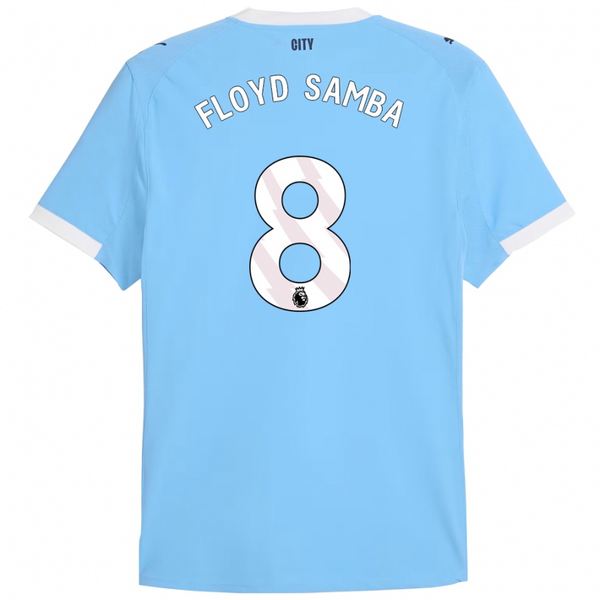 גברים Floyd Samba #8 תכלת לבן ג'רזי ביתית 2025/26 חולצה קצרה גברים Floyd Samba #8 תכלת לבן ג'רזי ביתית 2025/26 חולצה קצרה