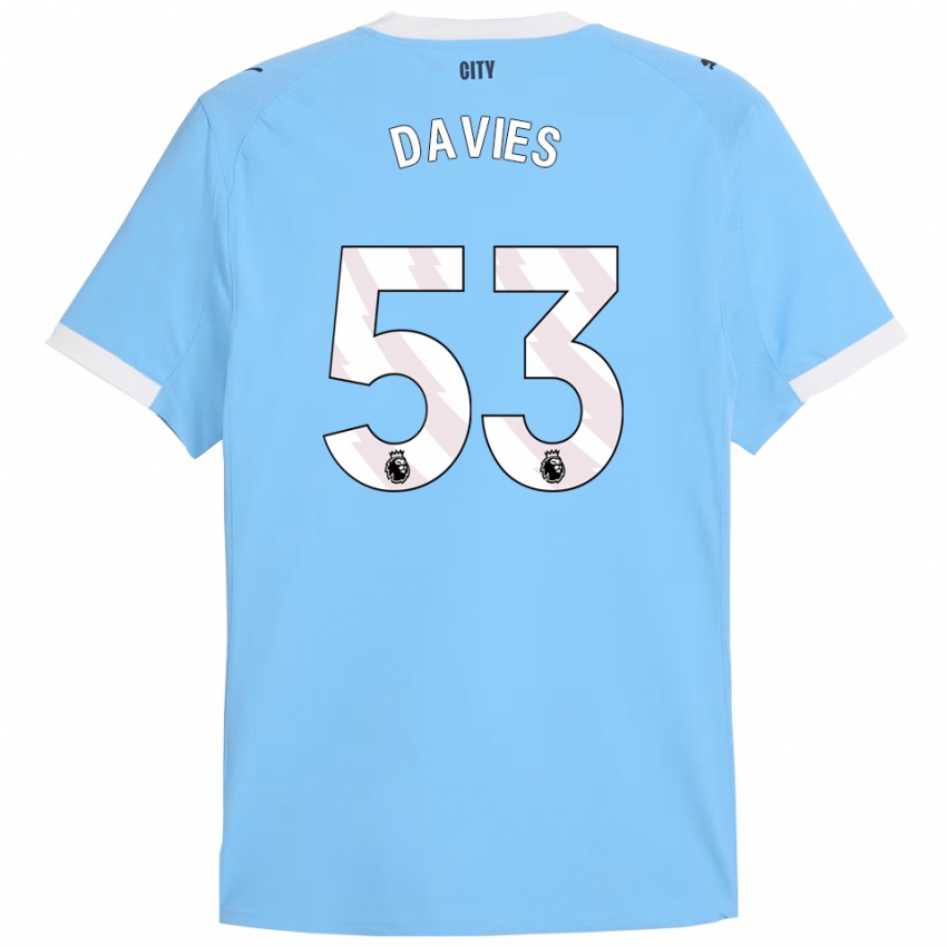 גברים Mayzee Davies #53 תכלת לבן ג'רזי ביתית 2025/26 חולצה קצרה