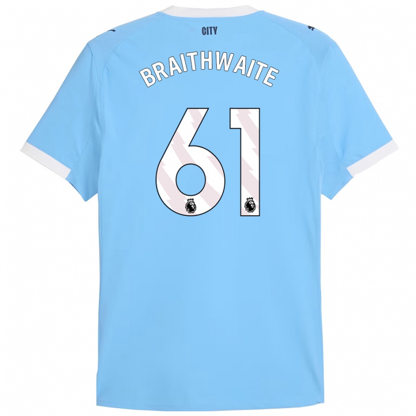 גברים Kaden Braithwaite #61 תכלת לבן ג'רזי ביתית 2025/26 חולצה קצרה