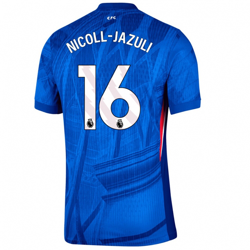 גברים Mahdi Nicoll-Jazuli #16 כחול לבן ג'רזי ביתית 2025/26 חולצה קצרה