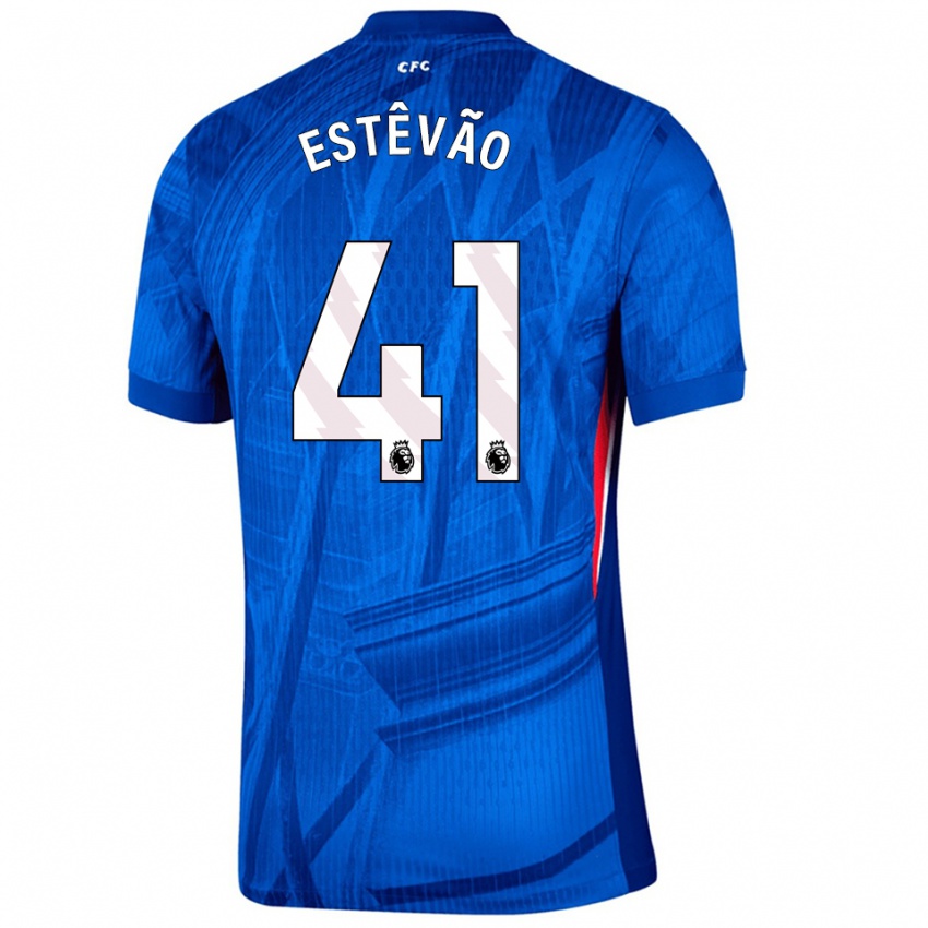 גברים Estêvão #41 כחול לבן ג'רזי ביתית 2025/26 חולצה קצרה