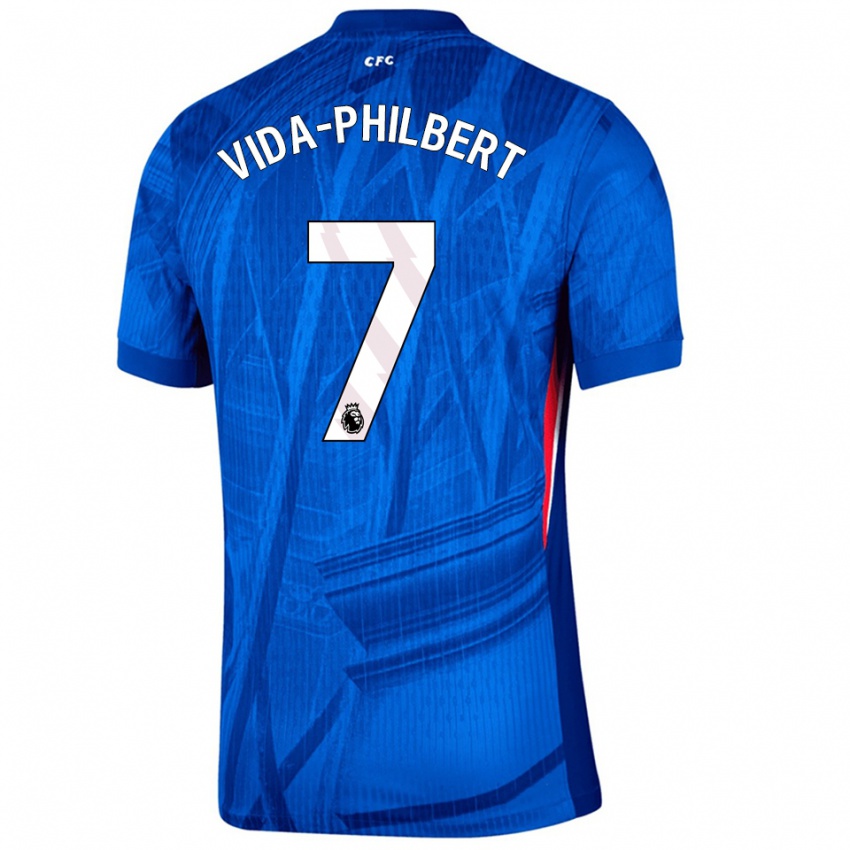 גברים Joel Vida-Philbert #7 כחול לבן ג'רזי ביתית 2025/26 חולצה קצרה