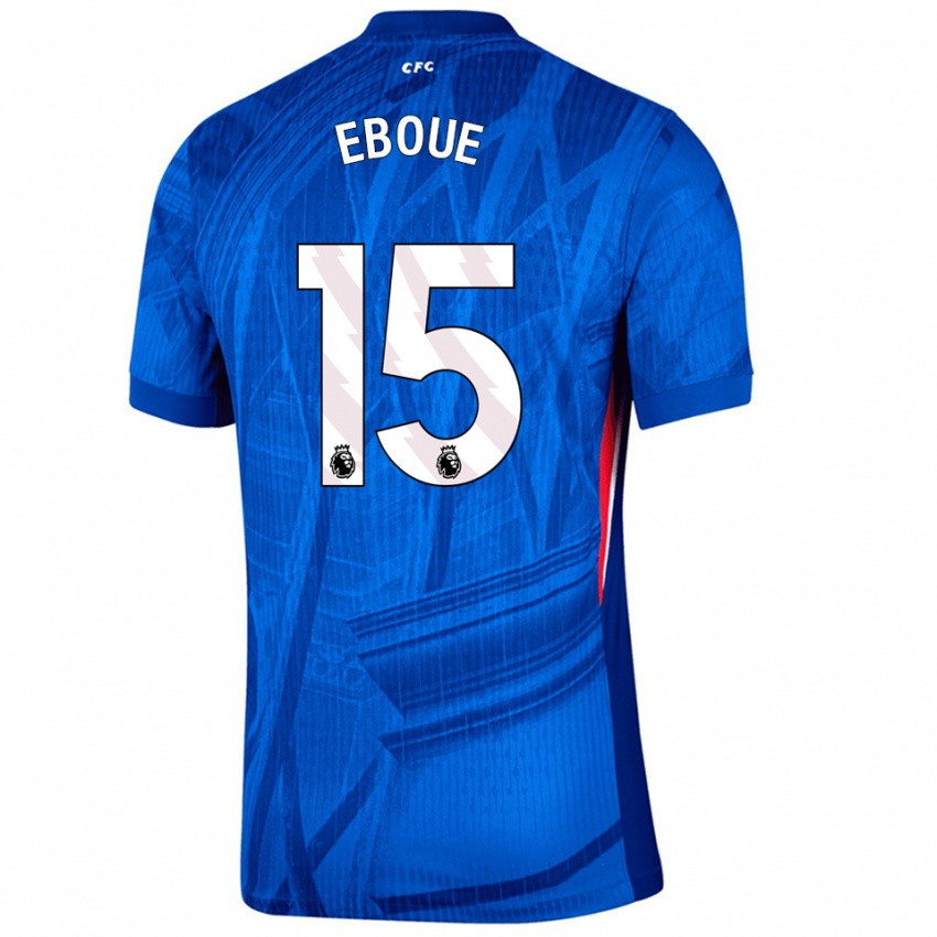 גברים Mathis Eboué #15 כחול לבן ג'רזי ביתית 2025/26 חולצה קצרה