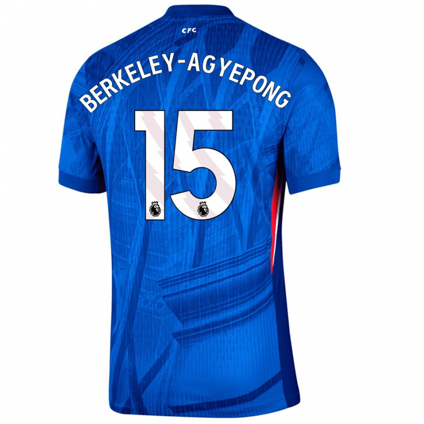 גברים Jeremiah Berkeley-Agyepong #15 כחול לבן ג'רזי ביתית 2025/26 חולצה קצרה