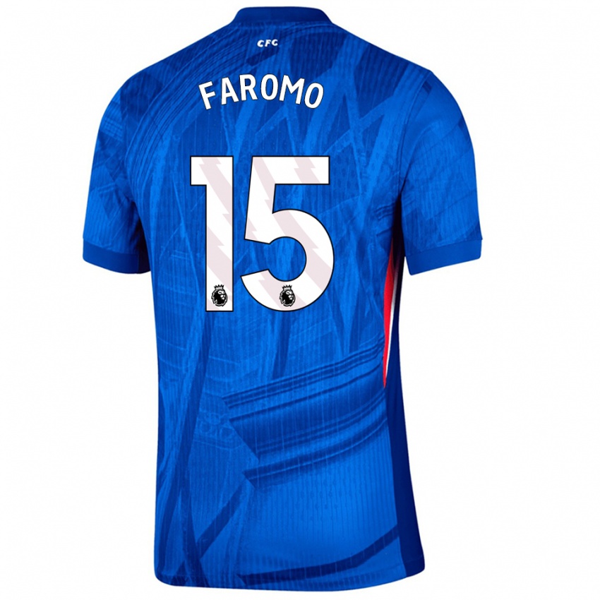 גברים Trey Faromo #15 כחול לבן ג'רזי ביתית 2025/26 חולצה קצרה