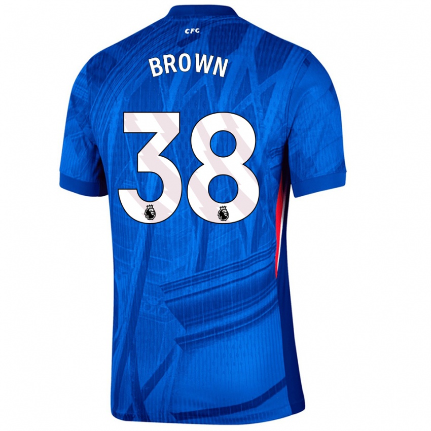 גברים סריס בראון #38 כחול לבן ג'רזי ביתית 2025/26 חולצה קצרה