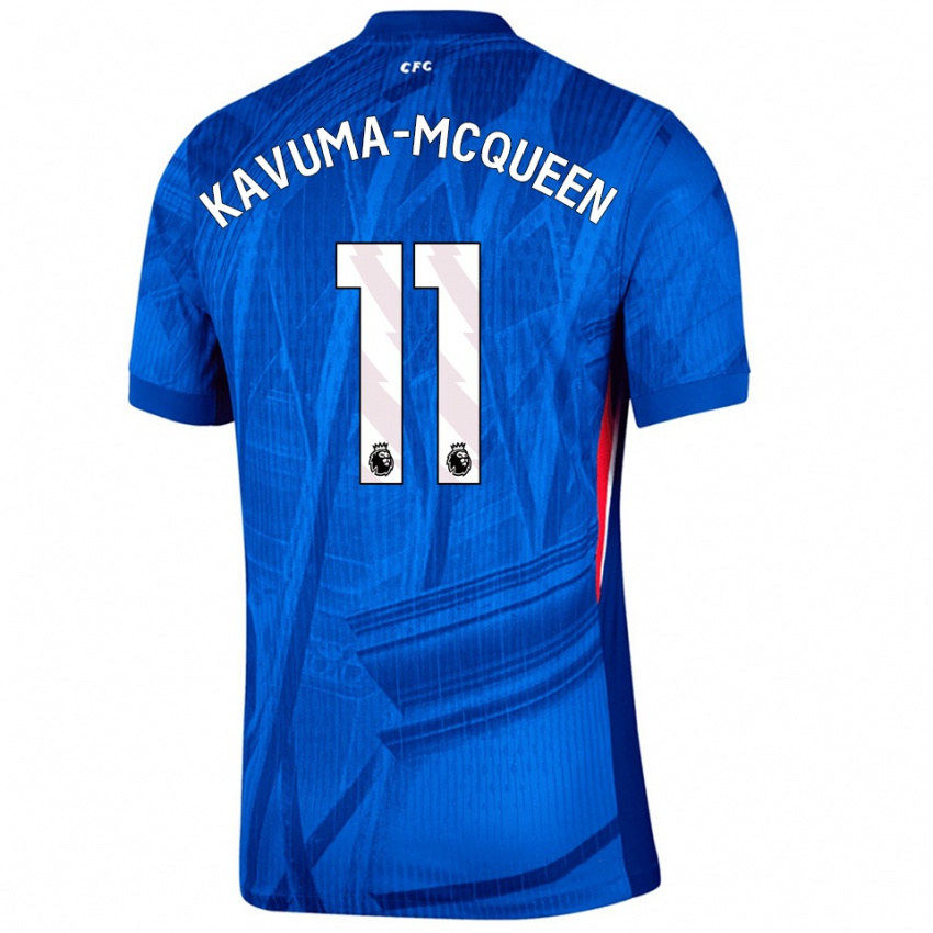 גברים Ryan Kavuma-Mcqueen #11 כחול לבן ג'רזי ביתית 2025/26 חולצה קצרה