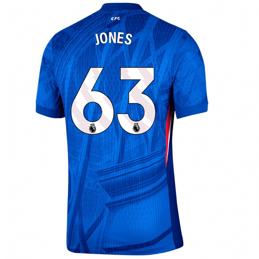 גברים Vera Jones #63 כחול לבן ג'רזי ביתית 2025/26 חולצה קצרה