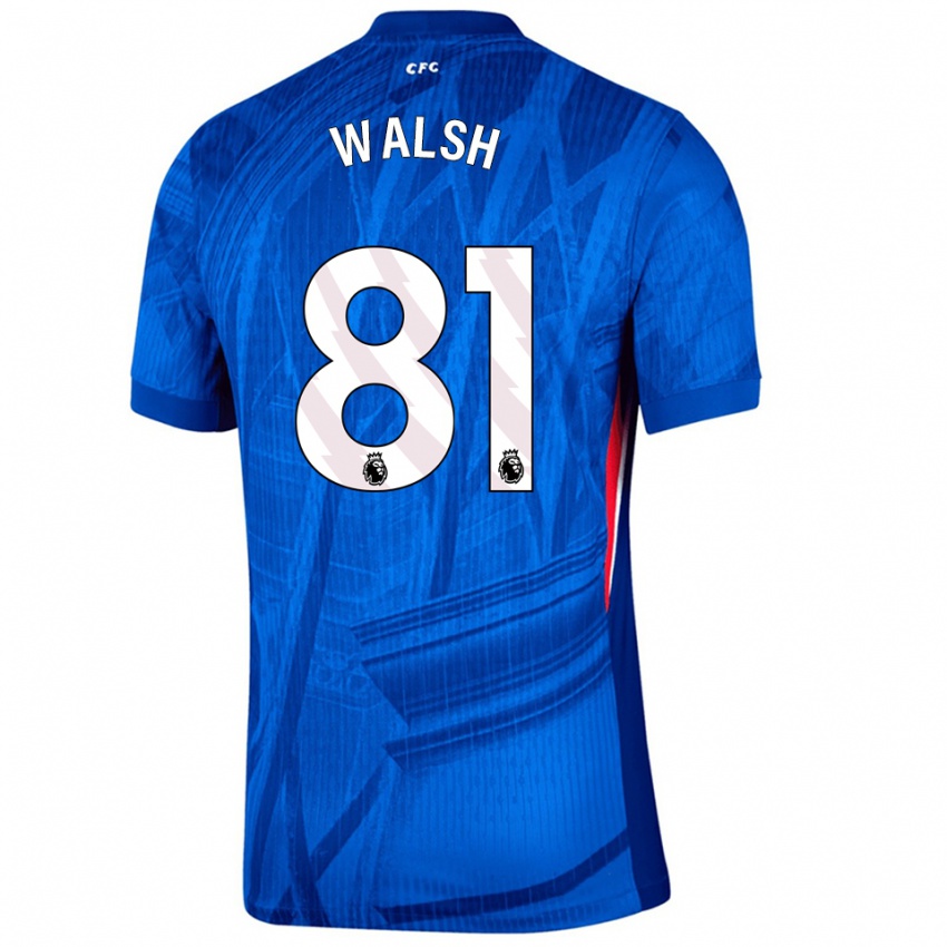 גברים Reggie Walsh #81 כחול לבן ג'רזי ביתית 2025/26 חולצה קצרה