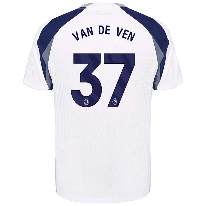גברים מיקי ואן דה ון #37 לבן נייבי ג'רזי ביתית 2025/26 חולצה קצרה