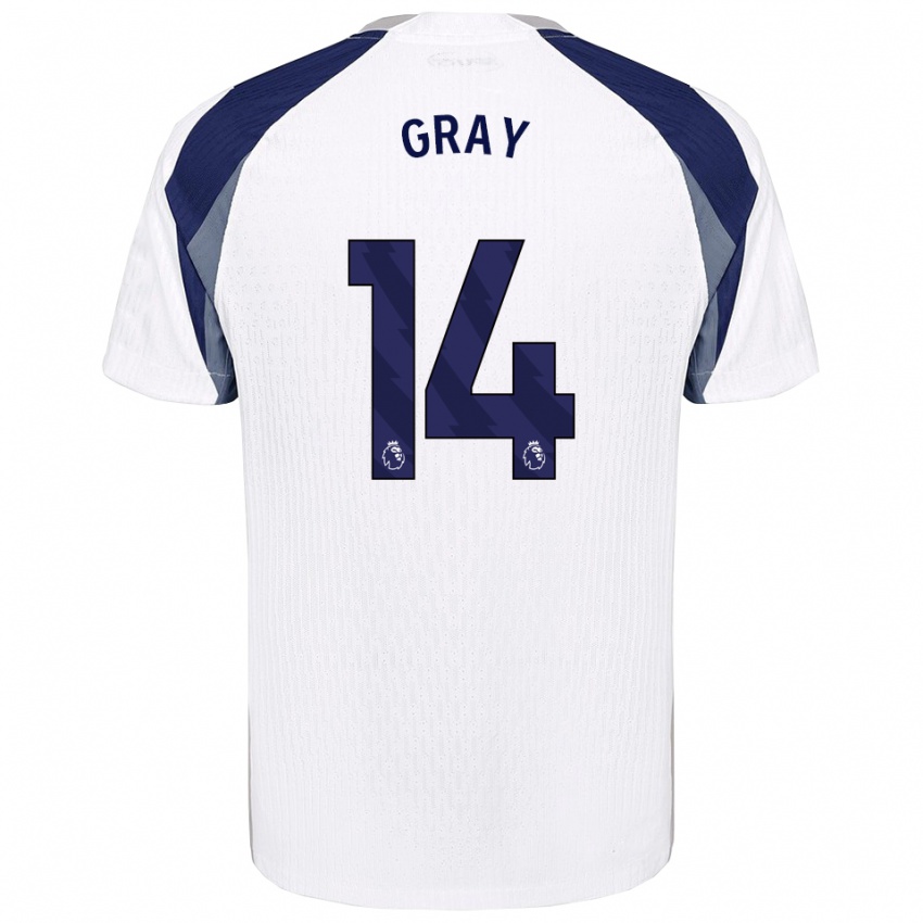 גברים ארצ'י גריי #14 לבן נייבי ג'רזי ביתית 2025/26 חולצה קצרה